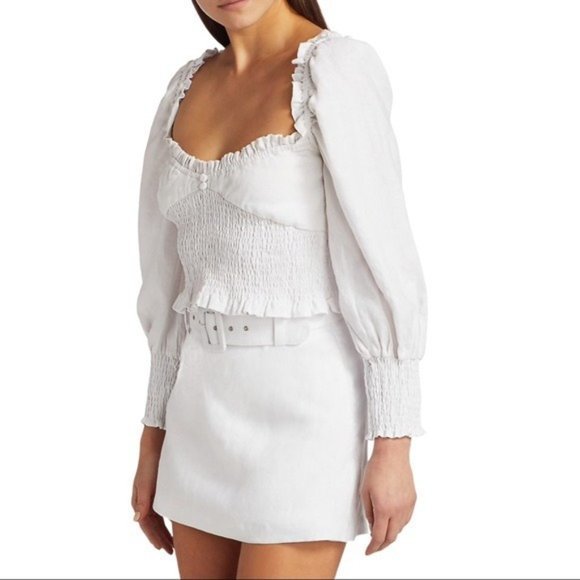 FAITHFULL THE BRAND Bel Rose Cropped Top in White - Large - Picture 3 of 6